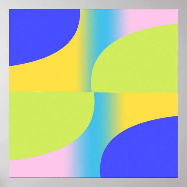 Affiche art abstrait multicolore (Devant)