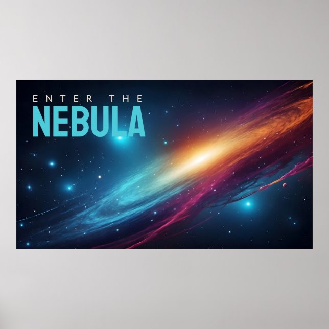 Affiche Art abstrait néon d'une supernova cosmique épique (Devant)