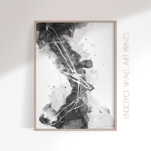 Affiche Art abstrait noir et blanc impressionnant