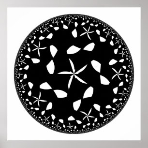 Affiche Art abstrait noir et blanc minimaliste moderne