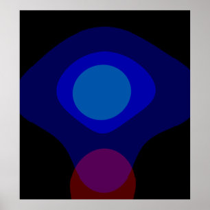 Affiche Art Abstrait Noir Et Bleu 523