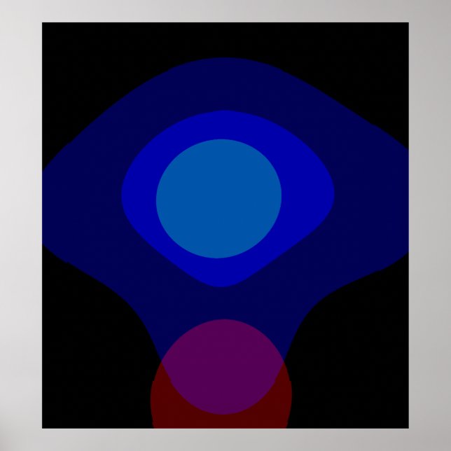 Affiche Art abstrait noir et bleu 523 (Devant)