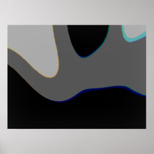 Affiche Art abstrait noir et gris 306