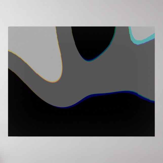Affiche Art abstrait noir et gris 306 (Devant)