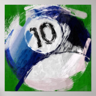 Affiche Art Abstrait Numéro 10 Billard Ball