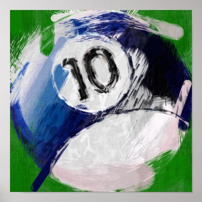 Affiche Art Abstrait Numéro 10 Billard Ball (Devant)