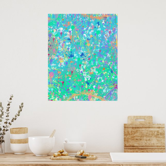 Affiche Art abstrait : Petites créatures marines  (Cuisine)