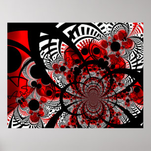 Affiche Art abstrait Red Ventra Twist