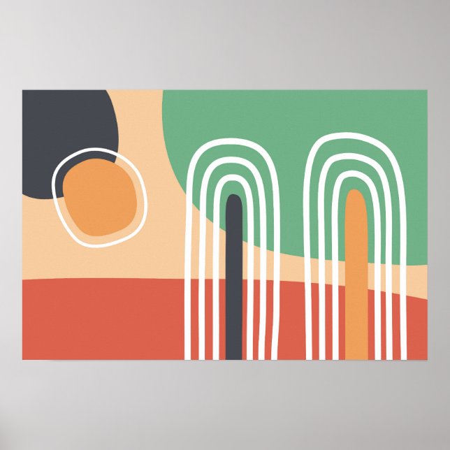 Affiche Art abstrait rétro bohème (Devant)