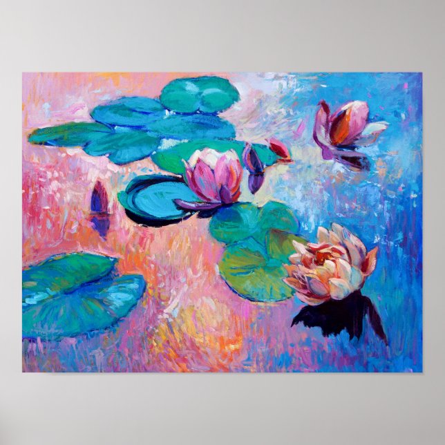 Affiche Art Abstrait rose coloré Imprimer (Devant)