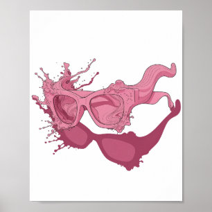 Affiche ART ABSTRAIT Rose vibrant Dessin abstrait