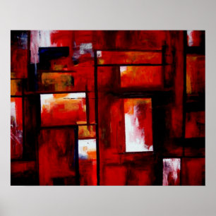 Affiche Art Abstrait Rouge Créatif Moderne Original