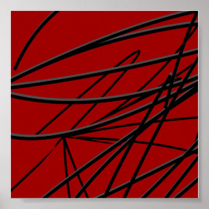 Affiche Art Abstrait rouge moderne