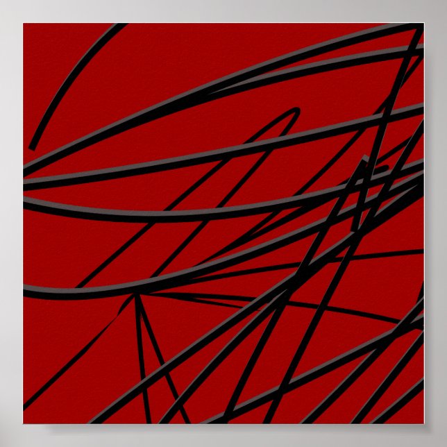 Affiche Art Abstrait rouge moderne (Devant)