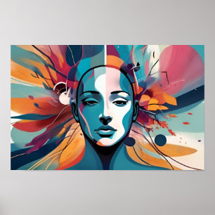 Affiche Art abstrait sur la santé mentale