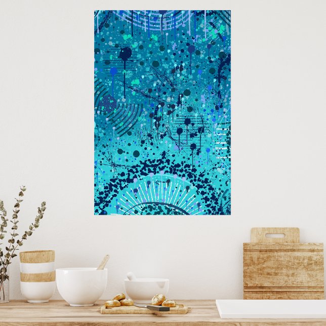 Affiche Art abstrait : Symphonie sur la mer (Cuisine)