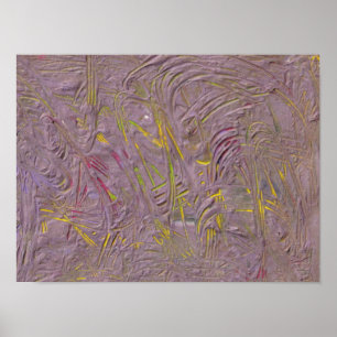 Affiche Art Abstrait tendance rose jaune vert moderne