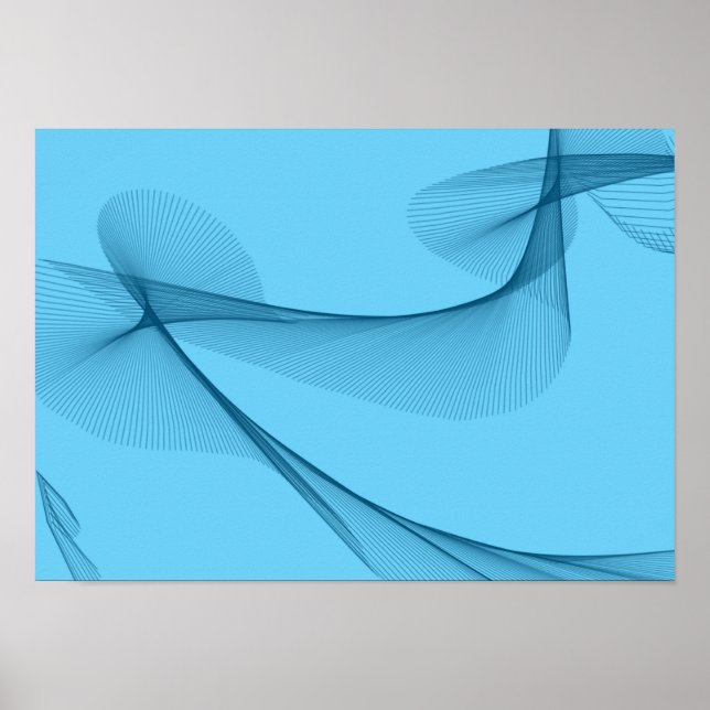 Affiche Art abstrait - Tons bleus (Devant)