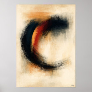 Affiche Art abstrait Zen Ember Enso inspiré du Sumi japona