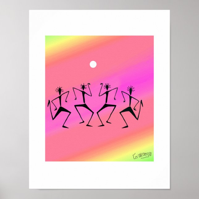 Affiche Art africain, Fête Arc-en-ciel (Devant)