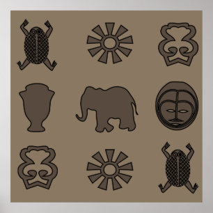 Affiche art afro-abstrait africain