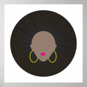Affiche Art afro Conception Silhouette minimaliste moder