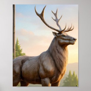 Affiche Art Animalier Dramatique : Portrait de Renne Robus