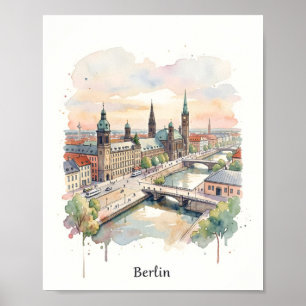 Affiche art aquarelle de Berlin