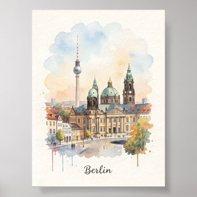 Affiche art aquarelle de Berlin (Devant)