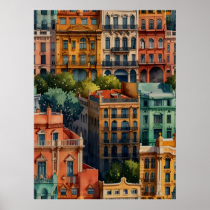 Affiche art aquarelle de Buenos Aires