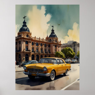 Affiche art aquarelle de Buenos Aires