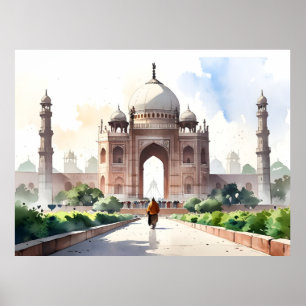 Affiche art aquarelle de Delhi