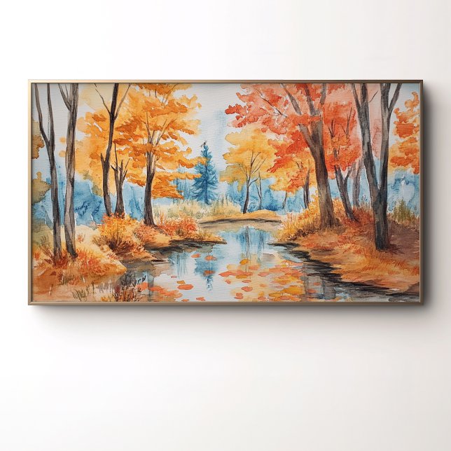 Affiche Art aquarelle de forêt automnale (Créateur téléchargé)