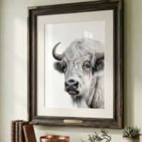 Art aquarelle du bison blanc buffle