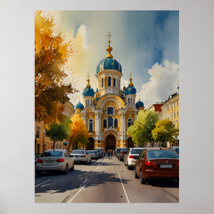 Affiche art aquarelle Kiev