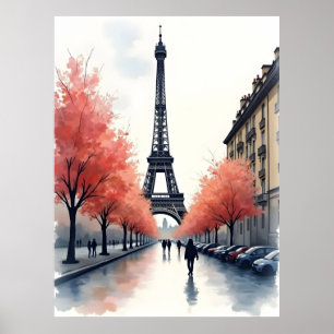 Affiche art aquarelle Paris