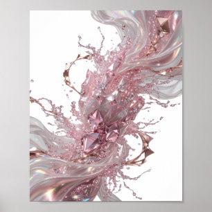Affiche Art argenté abstrait DESIGN ART ABSTRAIT