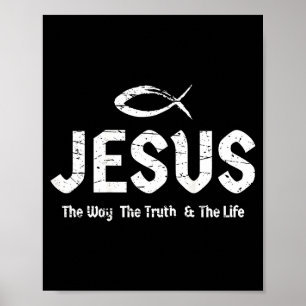 Affiche (art au dos) Bible Jean 14_6 Jésus Voie Vérité Vie