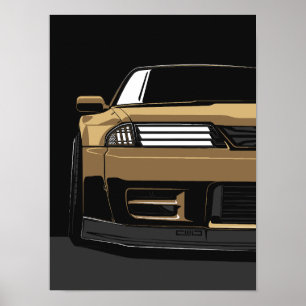 Affiche Art avant personnalisé GTR R32
