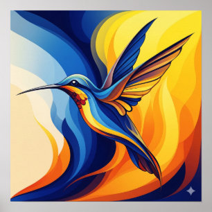 Affiche Art Biomorphique des colibris