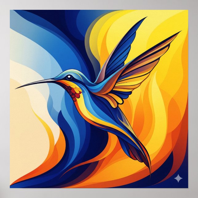 Affiche Art Biomorphique des colibris (Devant)