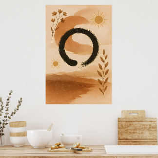 Affiche Art boho chinois traditionnel