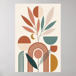 Affiche Art Botanique Abstrait Bohème Rétro Minimaliste