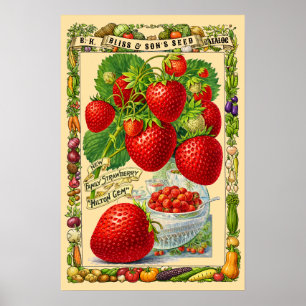 Affiche Art botanique rétro de l'ère victorienne sur les f