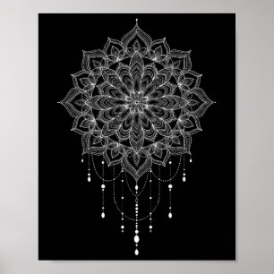 Affiche Art botanique zen mandala succulent spirituel boho
