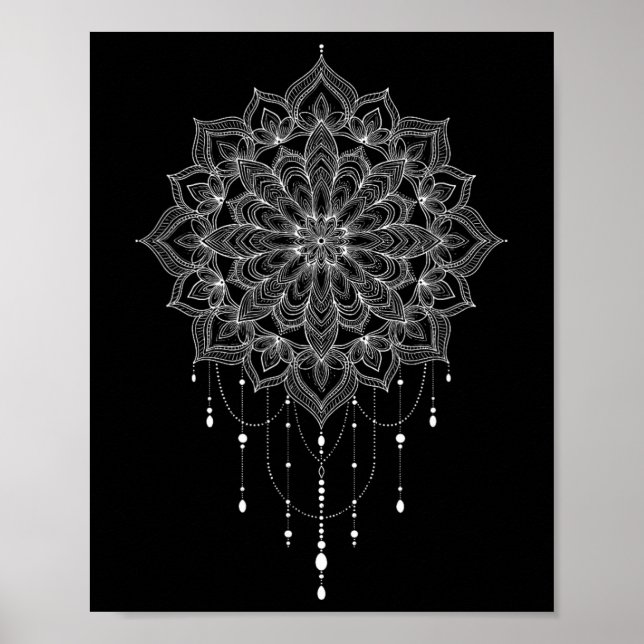 Affiche Art botanique zen mandala succulent spirituel boho (Devant)