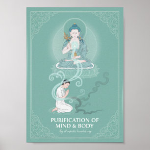 Affiche Art bouddhiste tibétain de purification Vajrasattv