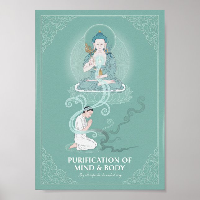 Affiche Art bouddhiste tibétain de purification Vajrasattv (Devant)