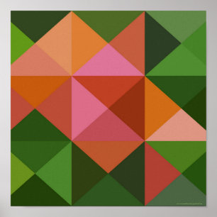 Affiche Art Carré de la surface composée rose pâle vert Im