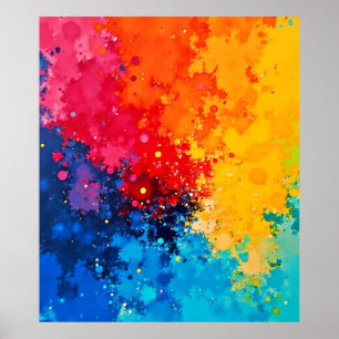 Affiche Art chaotique vibrant à l'aquarelle